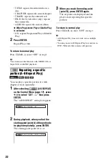 Preview for 22 page of Sony 4-115-669-11(1) Operating Instructions Manual