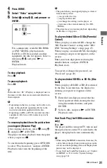 Предварительный просмотр 31 страницы Sony 4-120-891-11(1) Operating Instructions Manual