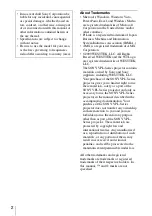 Preview for 2 page of Sony 4-125-572-12 (1) Operating Instructions Manual