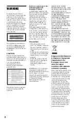 Preview for 2 page of Sony 4-131-978-11(1) Operating Instructions Manual