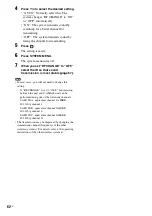 Предварительный просмотр 62 страницы Sony 4-147-229-13(1) Operating Instructions Manual