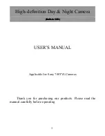 Preview for 1 page of Sony 700TVL User Manual