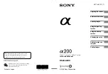 Sony A200 - Alpha 10.2MP Digital SLR Camera Instruction Manual preview