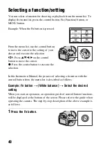 Предварительный просмотр 40 страницы Sony A330 - Alpha Digital SLR Instruction Manual