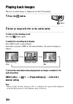 Предварительный просмотр 104 страницы Sony A330 - Alpha Digital SLR Instruction Manual