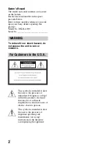 Preview for 2 page of Sony A900 - Alpha 24.6MP DSLR Camera Instruction Manual