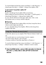 Preview for 149 page of Sony A900 - Alpha 24.6MP DSLR Camera Instruction Manual