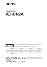 Предварительный просмотр 1 страницы Sony AC-DN2A Operation Manual