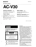 Sony AC-V30 Operating Instructions preview