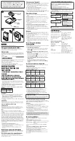 Предварительный просмотр 2 страницы Sony ACC-TCV5 Operating Instructions