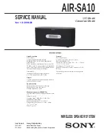 Предварительный просмотр 1 страницы Sony AIR-SA10 Service Manual