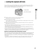 Предварительный просмотр 67 страницы Sony Alpha 100 User'S Manual / Troubleshooting