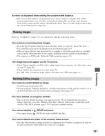 Предварительный просмотр 131 страницы Sony Alpha 100 User'S Manual / Troubleshooting