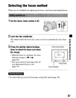 Предварительный просмотр 67 страницы Sony alpha 200 Instruction Manual