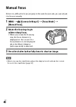 Предварительный просмотр 40 страницы Sony alpha 7 R IV Instruction Manual