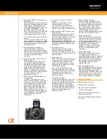 Sony Alpha DSLR-A290 Specifications preview