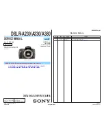 Предварительный просмотр 1 страницы Sony Alpha DSLR-A330 Service Manual