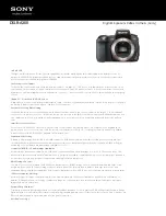 Sony Alpha DSLR-A350 Specification Sheet предпросмотр