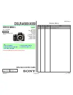 Предварительный просмотр 1 страницы Sony Alpha DSLR-A500 Service Manual