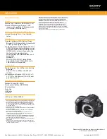 Preview for 2 page of Sony Alpha DSLR-A560 Specifications