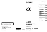 Предварительный просмотр 1 страницы Sony Alpha DSLR-A850 Instruction Manual