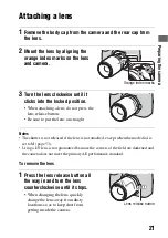 Предварительный просмотр 21 страницы Sony Alpha DSLR-A850 Instruction Manual