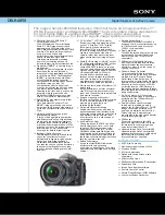 Preview for 1 page of Sony Alpha DSLR-A850 Specifications