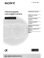 Предварительный просмотр 1 страницы Sony Alpha NEX-3 Instruction Manual