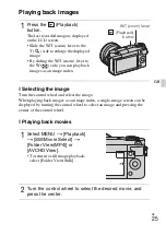 Предварительный просмотр 25 страницы Sony Alpha NEX-3NY Instruction & Operation Manual