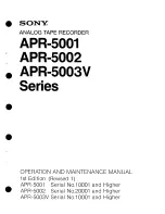 Sony APR-5001 Series Operation And Maintenance Manual предпросмотр