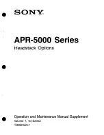 Preview for 27 page of Sony APR-5001 Series Operation And Maintenance Manual