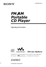 Предварительный просмотр 1 страницы Sony ATRAC CD Walkman D-NF600 Operating Instructions Manual