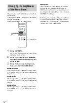 Предварительный просмотр 72 страницы Sony AVD-C700ES - 5 Dvd Changer/receiver Operating Instructions Manual