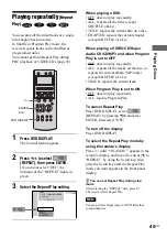 Preview for 45 page of Sony AVD--C70ES - 5 Dvd Changer/receiver Operating Instructions Manual