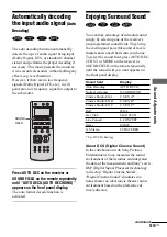 Preview for 55 page of Sony AVD--C70ES - 5 Dvd Changer/receiver Operating Instructions Manual