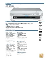 Предварительный просмотр 1 страницы Sony AVD--C70ES - 5 Dvd Changer/receiver Specifications