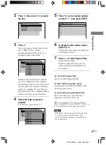 Предварительный просмотр 37 страницы Sony AVD-K800P - 5 Dvd Changer/receiver Operating Instructions Manual