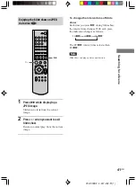 Предварительный просмотр 41 страницы Sony AVD-K800P - 5 Dvd Changer/receiver Operating Instructions Manual