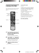 Предварительный просмотр 62 страницы Sony AVD-K800P - 5 Dvd Changer/receiver Operating Instructions Manual