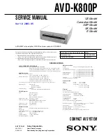 Предварительный просмотр 1 страницы Sony AVD-K800P - 5 Dvd Changer/receiver Service Manual