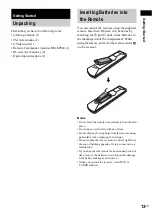 Предварительный просмотр 13 страницы Sony AVD-S500ES - Dvd Player/receiver Operating Instructions Manual