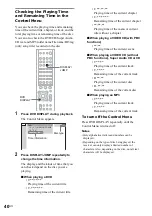 Предварительный просмотр 40 страницы Sony AVD-S500ES - Dvd Player/receiver Operating Instructions Manual