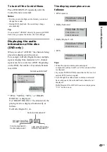 Предварительный просмотр 43 страницы Sony AVD-S500ES - Dvd Player/receiver Operating Instructions Manual