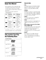 Предварительный просмотр 7 страницы Sony AVD-S50ES - Single Disc Dvd/sacd™/cd Receiver Operating Instructions Manual