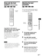 Предварительный просмотр 51 страницы Sony AVD-S50ES - Single Disc Dvd/sacd™/cd Receiver Operating Instructions Manual