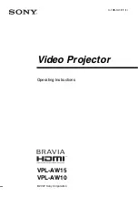 Предварительный просмотр 1 страницы Sony AW10 - VPL - LCD Projector Operating Instructions Manual