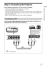 Предварительный просмотр 17 страницы Sony AW10 - VPL - LCD Projector Operating Instructions Manual