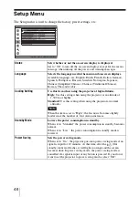 Предварительный просмотр 46 страницы Sony AW10 - VPL - LCD Projector Operating Instructions Manual