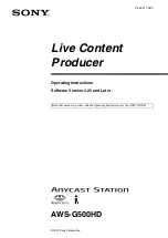 Sony AWS-G500HD Anycast Station Operating Instructions Manual preview