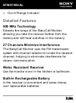 Preview for 2 page of Sony BabyCall NTM-910DUAL Specifications